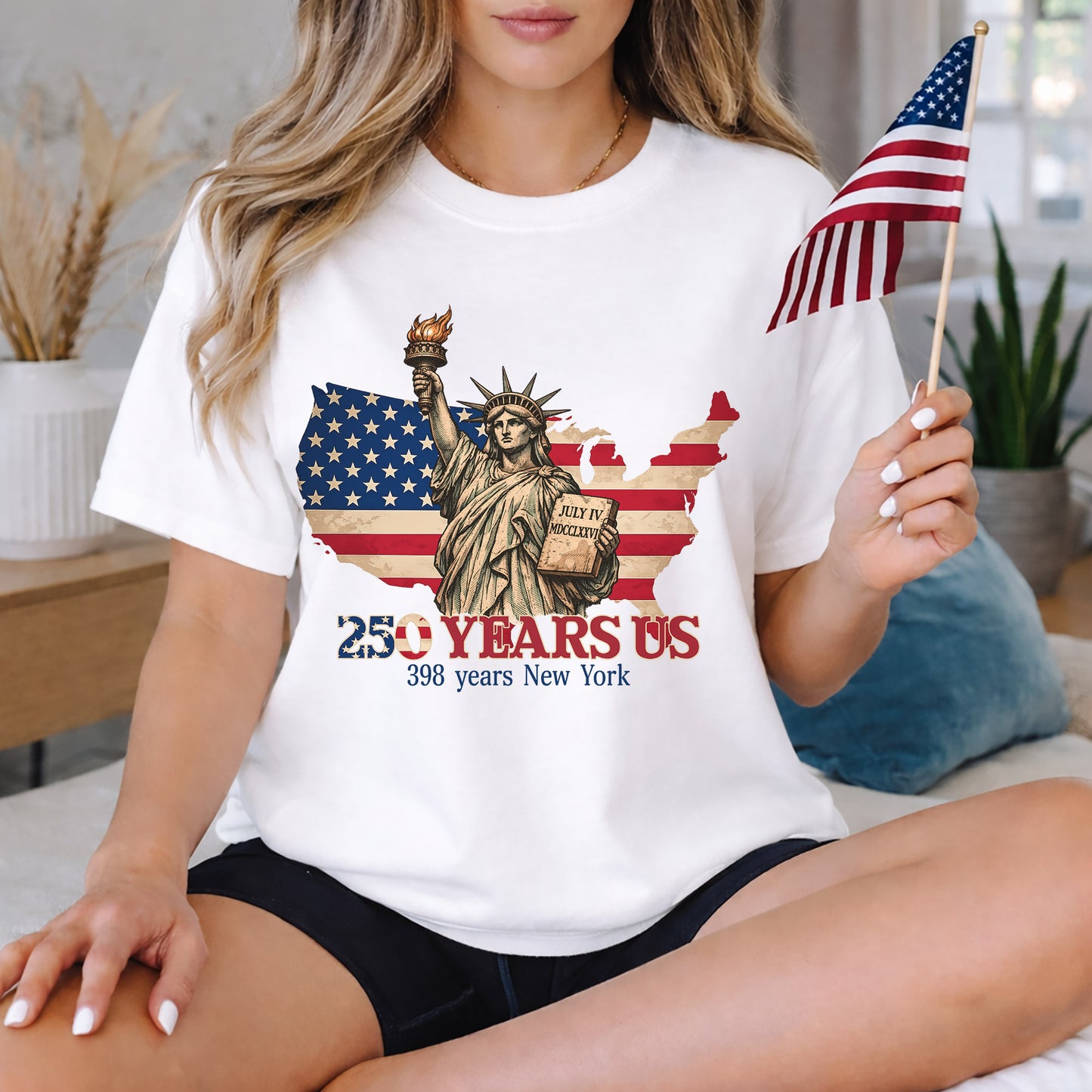 250 Years of US Freedom, Statue of Liberty and New York Celebration – State Pride – Unisex Tshirt Gildan / Tshirt Comfort / V-neck/ Hoodie / Sweatshirt