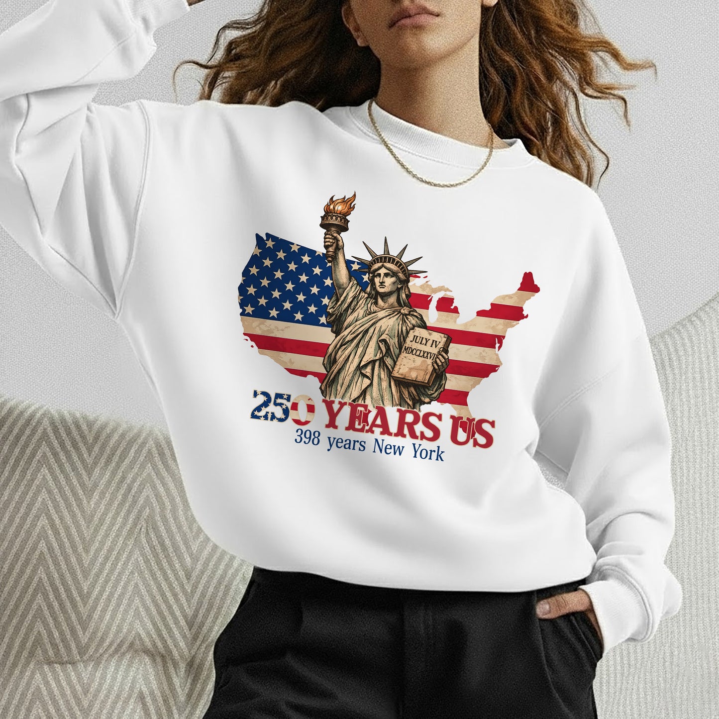 250 Years of US Freedom, Statue of Liberty and New York Celebration – State Pride – Unisex Tshirt Gildan / Tshirt Comfort / V-neck/ Hoodie / Sweatshirt