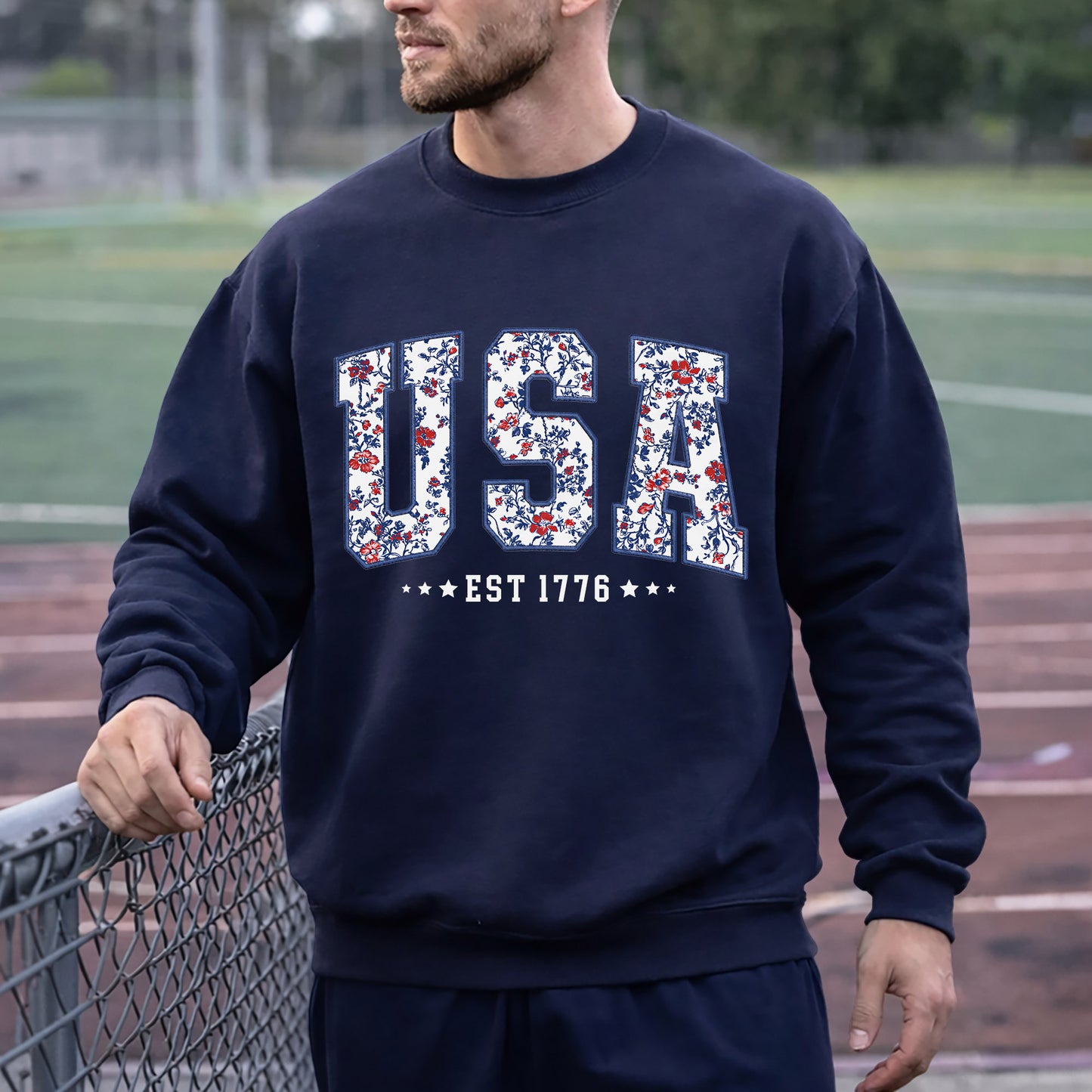 Floral USA Varsity – USA Girls – Unisex T-Shirt Gildan / Comfort Colors / V-Neck / Hoodie / Sweatshirt
