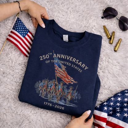 250th Anniversary USA 1776–2026 Patriot Soldiers – America 250th Anniversary – Unisex Tshirt Gildan / Tshirt Comfort / V-neck/ Hoodie / Sweatshirt