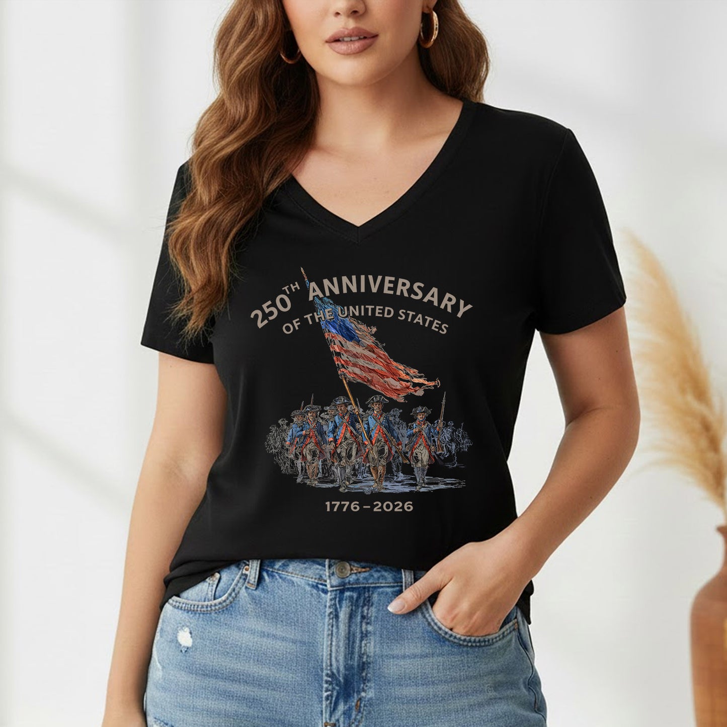 250th Anniversary USA 1776–2026 Patriot Soldiers – America 250th Anniversary – Unisex Tshirt Gildan / Tshirt Comfort / V-neck/ Hoodie / Sweatshirt