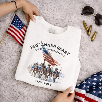 250th Anniversary USA 1776–2026 Patriot Soldiers – America 250th Anniversary – Unisex Tshirt Gildan / Tshirt Comfort / V-neck/ Hoodie / Sweatshirt