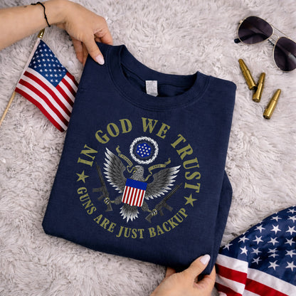 In God We Trust – Faith & Freedom – Unisex Tshirt Gildan / Tshirt Comfort / V-neck/ Hoodie / Sweatshirt