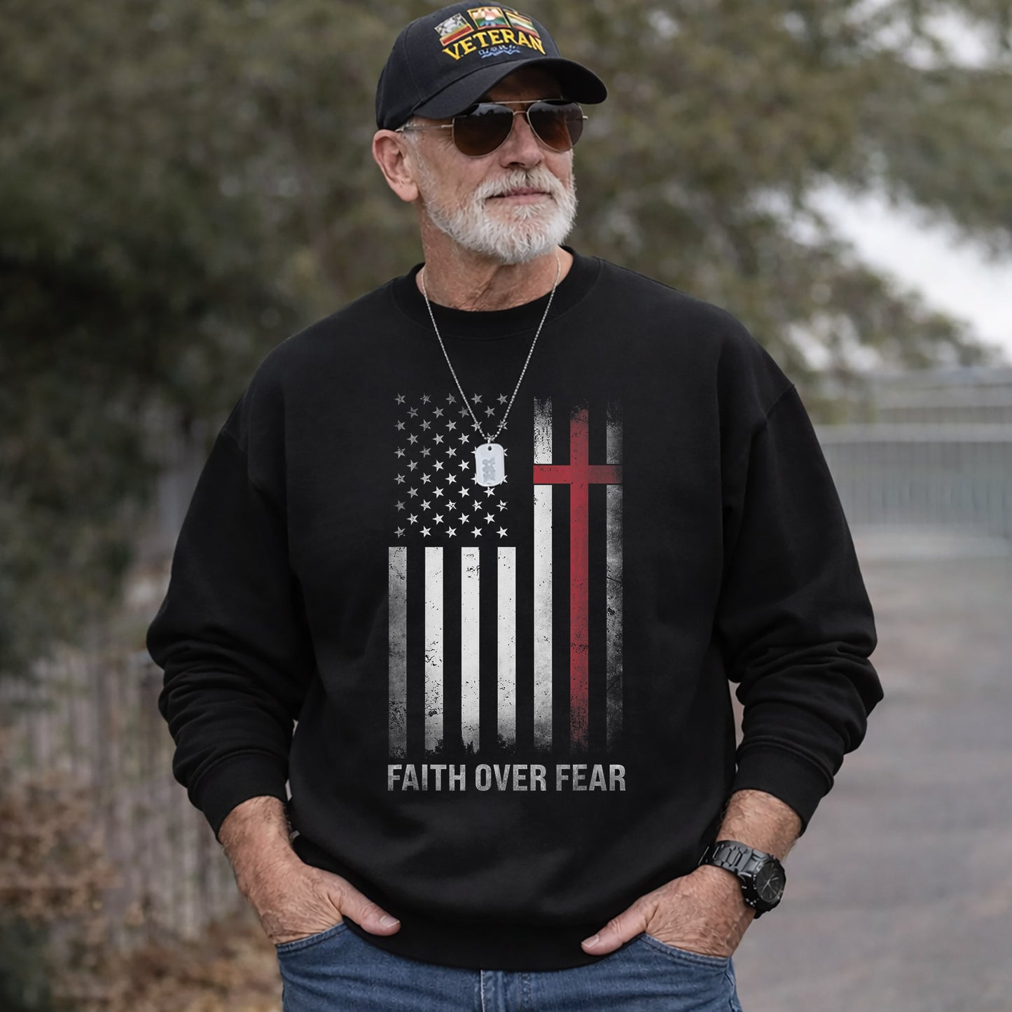 Faith Over Fear – Faith & Freedom – Unisex Tshirt Gildan / Tshirt Comfort / V-neck/ Hoodie / Sweatshirt