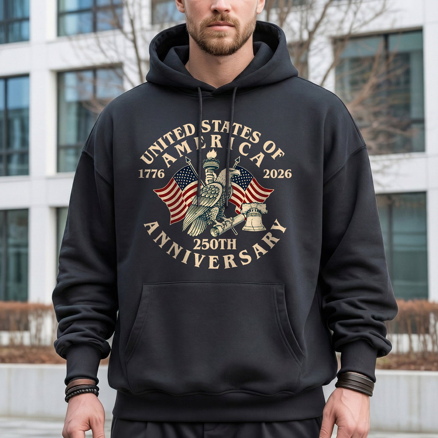 USA 250 Classic Badge Patriotic Graphic – America 250th Anniversary – Unisex Tshirt Gildan / Tshirt Comfort / V-neck/ Hoodie / Sweatshirt