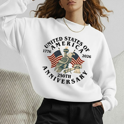 USA 250 Classic Badge Patriotic Graphic – America 250th Anniversary – Unisex Tshirt Gildan / Tshirt Comfort / V-neck/ Hoodie / Sweatshirt
