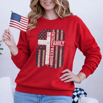 Faith, Family, Freedom – Faith & Freedom – Unisex Tshirt Gildan / Tshirt Comfort / V-neck/ Hoodie / Sweatshirt