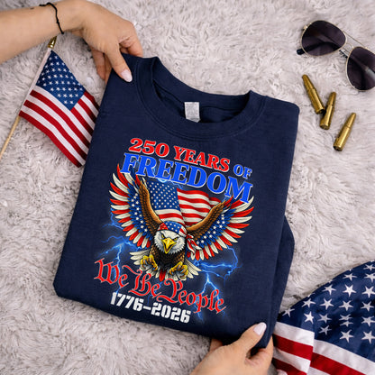 Patriotic Eagle “We The People” – America 250th Anniversary – Unisex Tshirt Gildan / Tshirt Comfort / V-neck/ Hoodie / Sweatshirt