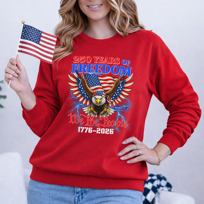 Patriotic Eagle “We The People” – America 250th Anniversary – Unisex Tshirt Gildan / Tshirt Comfort / V-neck/ Hoodie / Sweatshirt