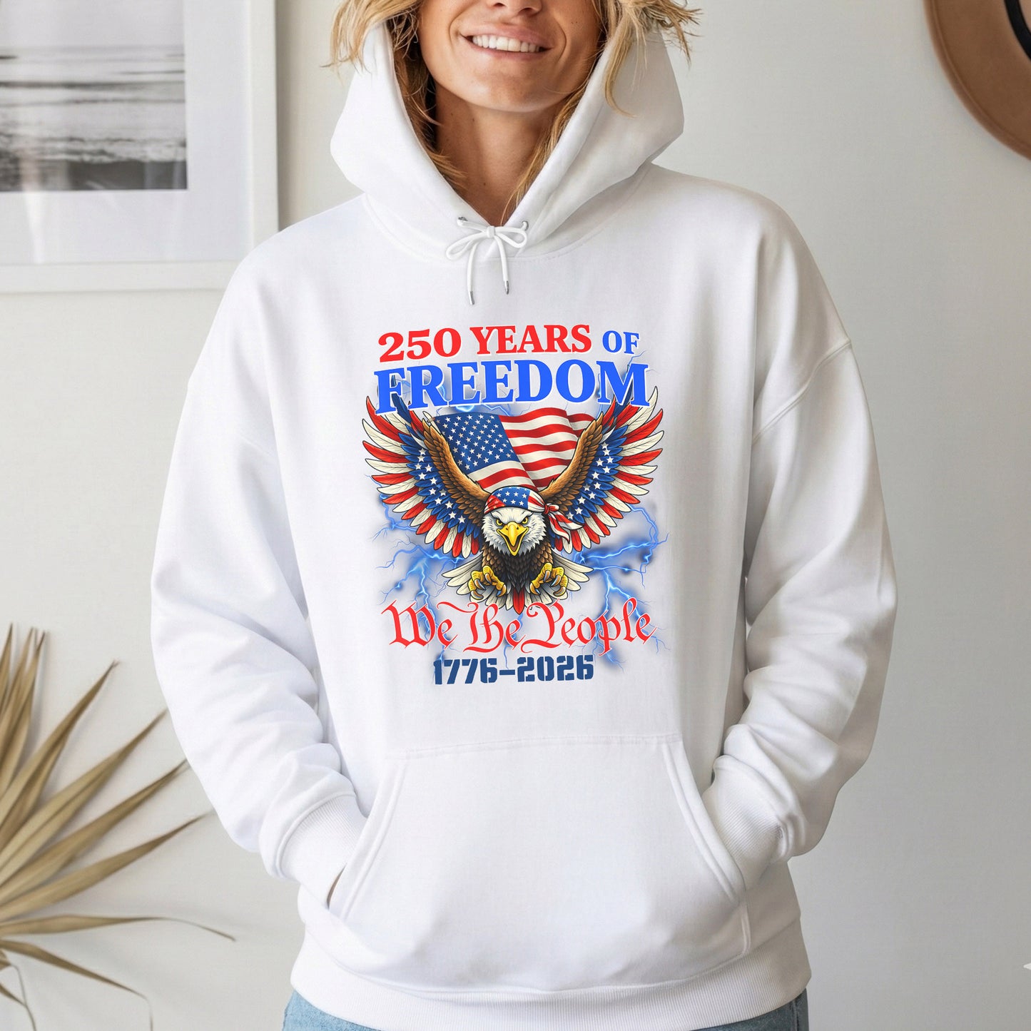 Patriotic Eagle “We The People” – America 250th Anniversary – Unisex Tshirt Gildan / Tshirt Comfort / V-neck/ Hoodie / Sweatshirt