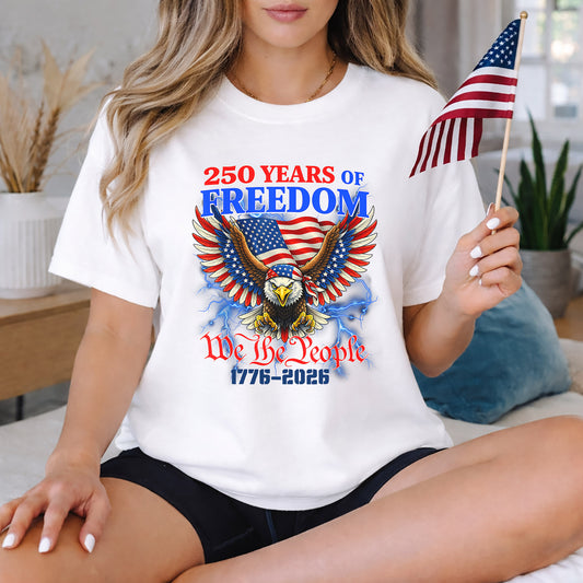 Patriotic Eagle “We The People” – America 250th Anniversary – Unisex Tshirt Gildan / Tshirt Comfort / V-neck/ Hoodie / Sweatshirt