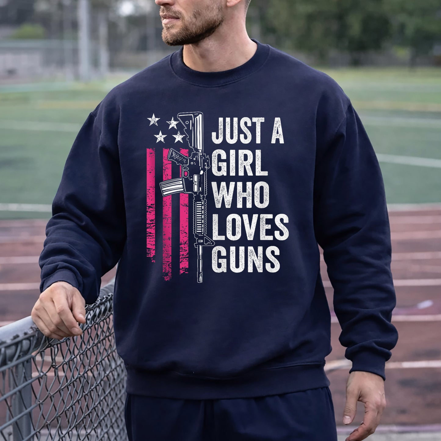 Just a Girl Who Loves Guns – USA Girls – Unisex Tshirt Gildan / Tshirt Comfort / V-neck/ Hoodie / Sweatshirt