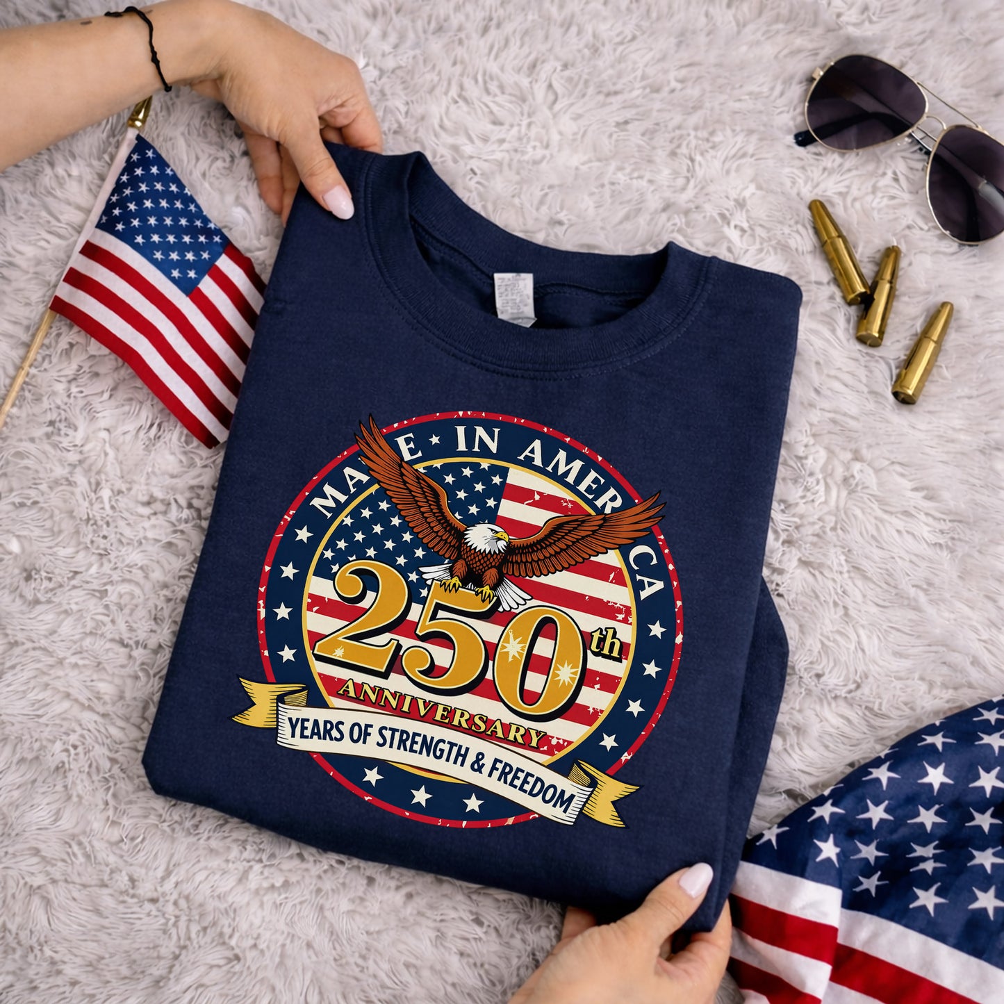 Made in America – American 250th Anniversary – Unisex T-Shirt Gildan / Comfort Colors / V-Neck / Hoodie / Sweatshirt