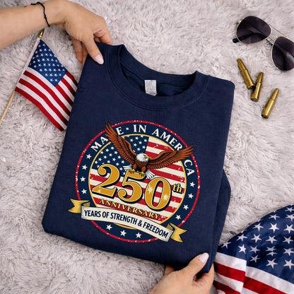 America 250 Celebration Eagle Emblem – American 250th Anniversary – Unisex T-Shirt Gildan / Comfort Colors / V-Neck / Hoodie / Sweatshirt