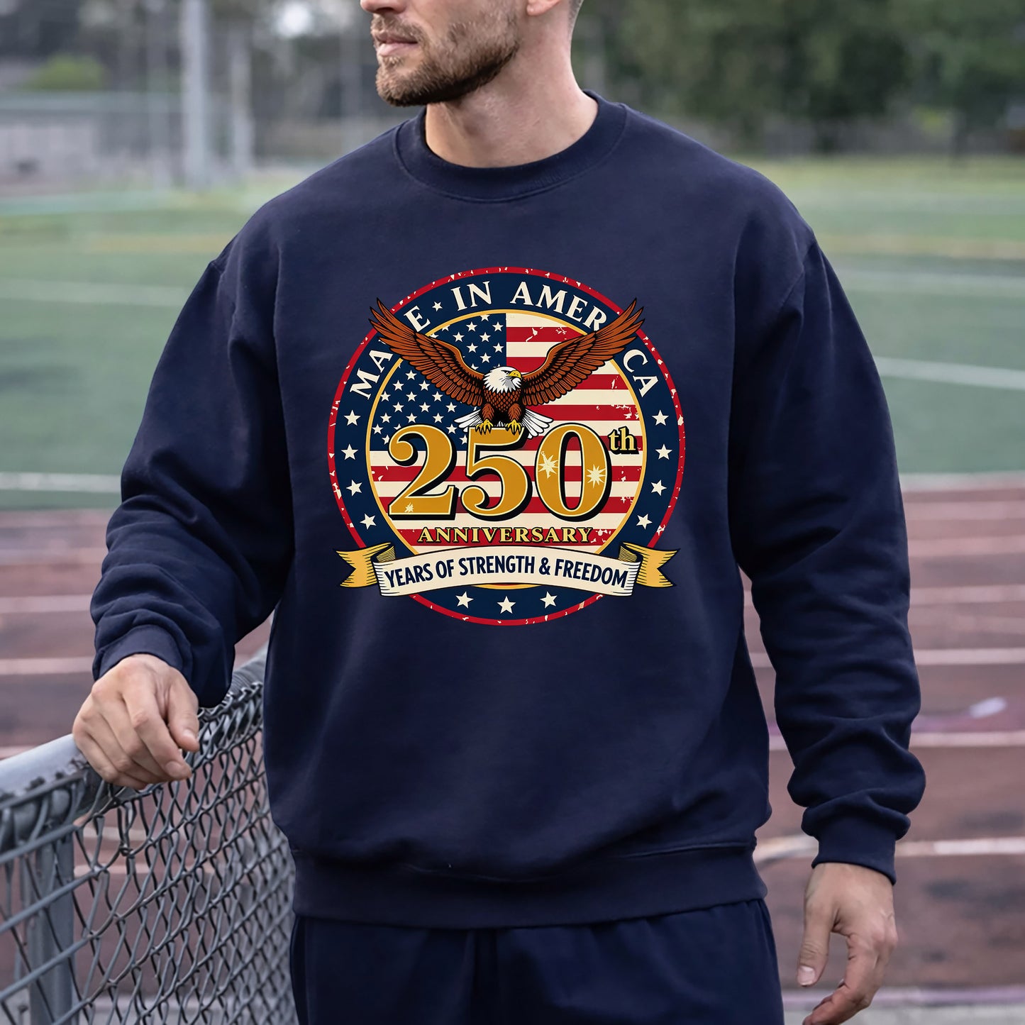 America 250 Celebration Eagle Emblem – American 250th Anniversary – Unisex T-Shirt Gildan / Comfort Colors / V-Neck / Hoodie / Sweatshirt