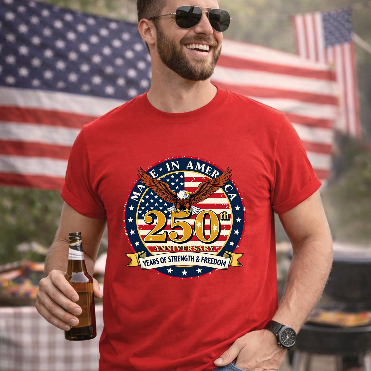 Made in America – American 250th Anniversary – Unisex T-Shirt Gildan / Comfort Colors / V-Neck / Hoodie / Sweatshirt