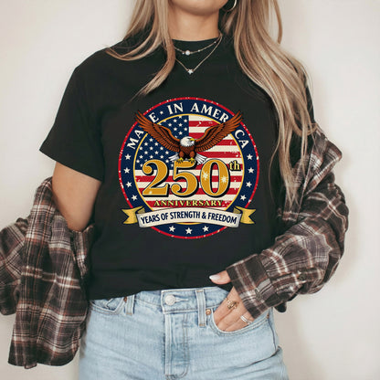 America 250 Celebration Eagle Emblem – American 250th Anniversary – Unisex T-Shirt Gildan / Comfort Colors / V-Neck / Hoodie / Sweatshirt