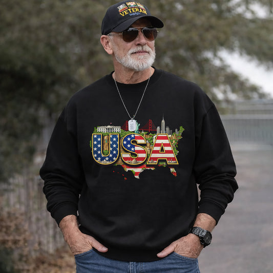 USA Landmark Patriotic – American 250th Anniversary – Unisex T-Shirt Gildan / Comfort Colors / V-Neck / Hoodie / Sweatshirt