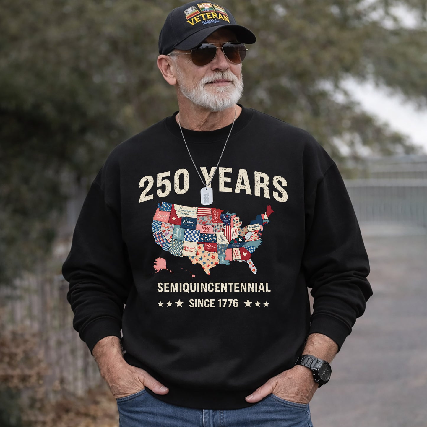 America 250 Patchwork USA Map Since 1776 – State Pride – Unisex Tshirt Gildan / Tshirt Comfort / V-neck/ Hoodie / Sweatshirt