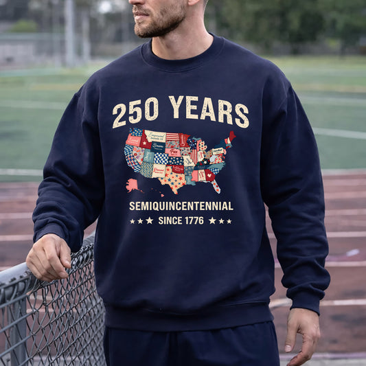 America 250 Patchwork USA Map Since 1776 – State Pride – Unisex Tshirt Gildan / Tshirt Comfort / V-neck/ Hoodie / Sweatshirt