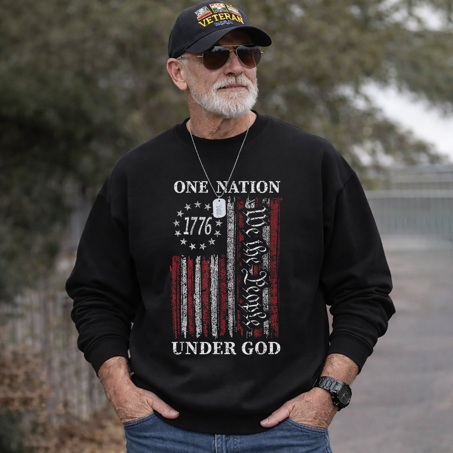 One Nation Under God, We The People 1776 Flag Design – Faith & Freedom – Unisex Tshirt Gildan / Tshirt Comfort / V-neck/ Hoodie / Sweatshirt