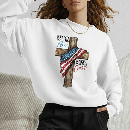 Stand for the Flag, Kneel for the Cross – Faith & Freedom – Unisex Tshirt Gildan / Tshirt Comfort / V-neck/ Hoodie / Sweatshirt
