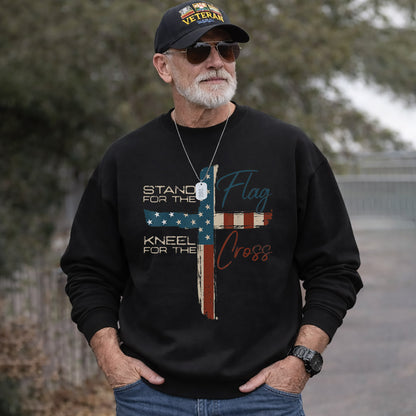 Kneel for the Cross Flag – Faith & Freedom – Unisex Tshirt Gildan / Tshirt Comfort / V-neck/ Hoodie / Sweatshirt