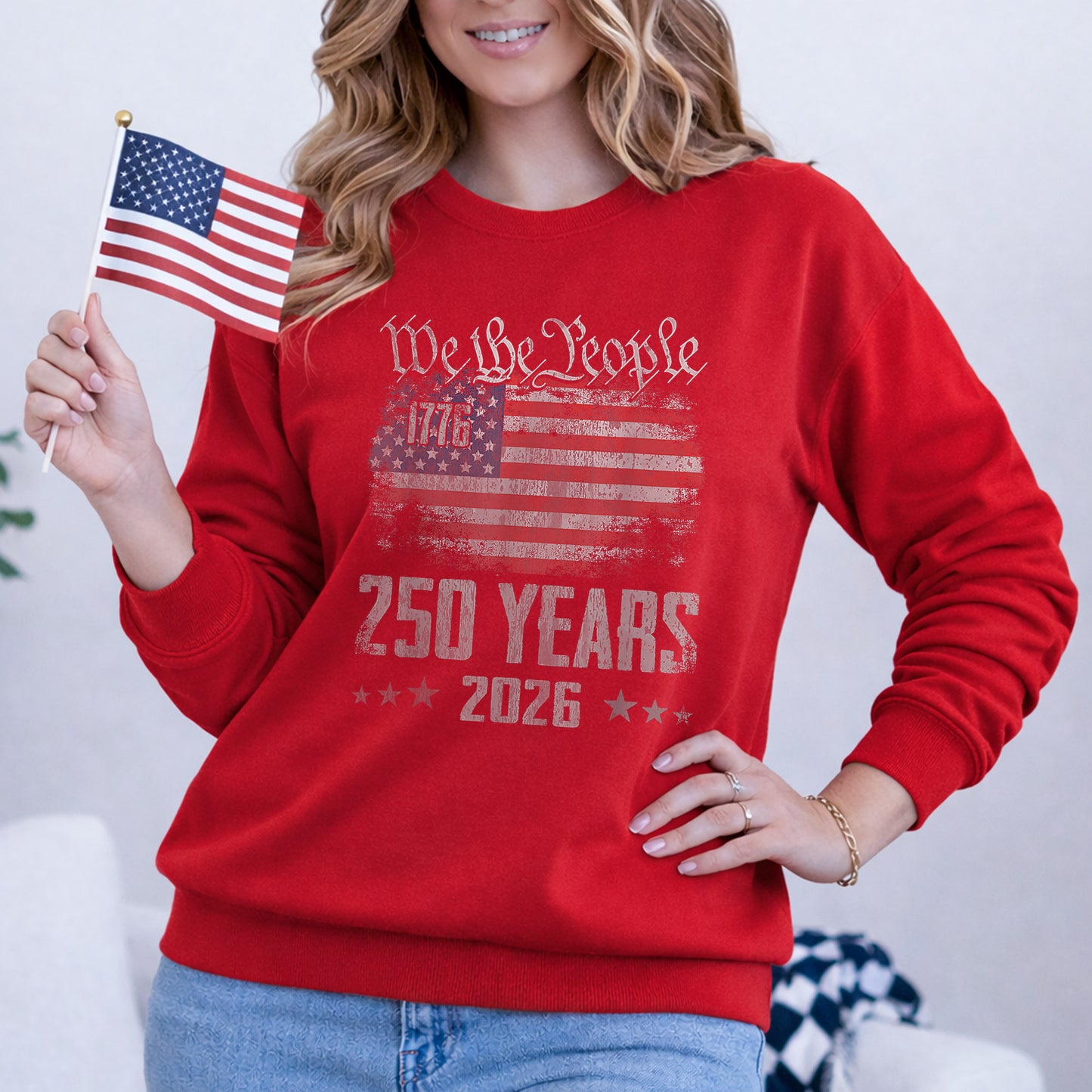 America 250 1776–2026 We The People Flag – American 250th Anniversary – Unisex Tshirt Gildan / Tshirt Comfort / V-neck/ Hoodie / Sweatshirt
