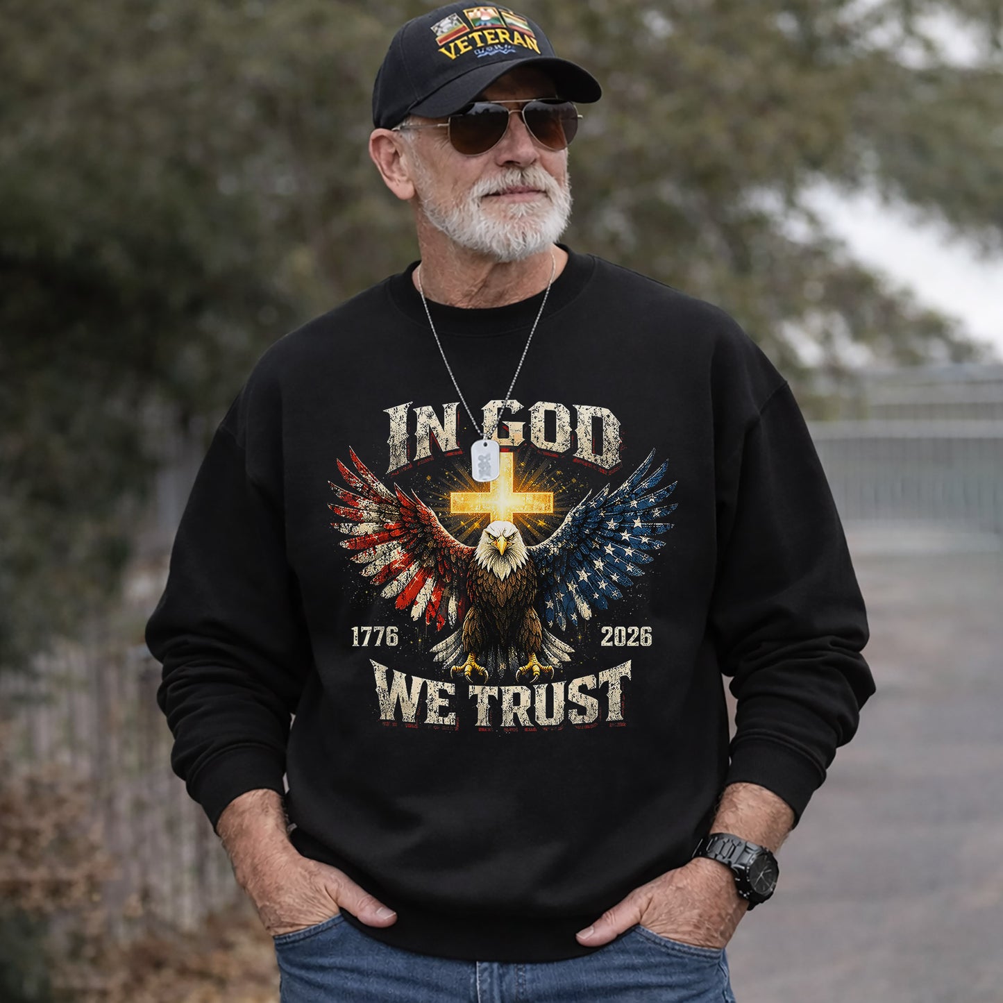 1776–2026 Freedom Eagle Cross Faith – Faith & Freedom – Unisex Tshirt Gildan / Tshirt Comfort / V-neck/ Hoodie / Sweatshirt