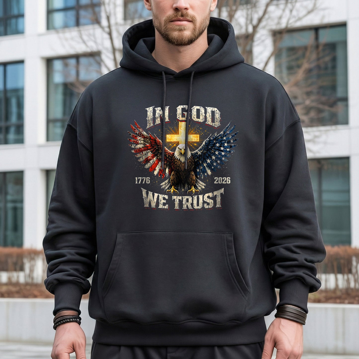 1776–2026 Freedom Eagle Cross Faith – Faith & Freedom – Unisex Tshirt Gildan / Tshirt Comfort / V-neck/ Hoodie / Sweatshirt