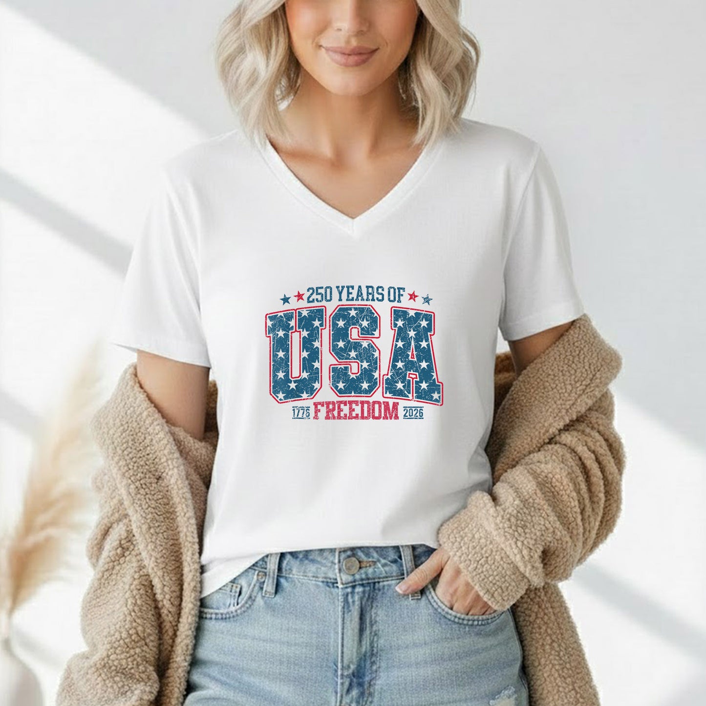 America 250 Celebration – America 250th Anniversary – Unisex Tshirt Gildan / Tshirt Comfort / V-neck/ Hoodie / Sweatshirt