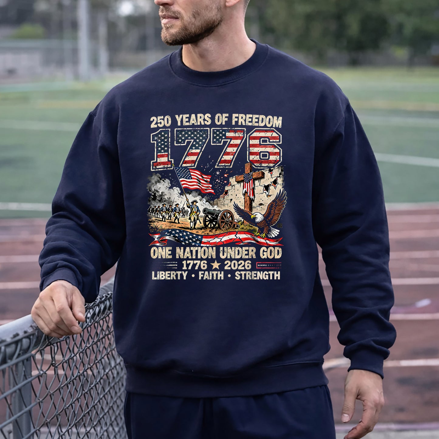 One Nation Under God 250th Anniversary History Graphic – Faith & Freedom – Unisex Tshirt Gildan / Tshirt Comfort / V-neck/ Hoodie / Sweatshirt