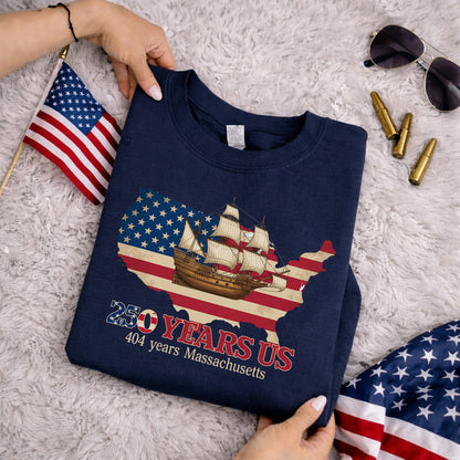 USA Map Flag Mayflower: Massachusetts – State Pride – Unisex Tshirt Gildan / Tshirt Comfort / V-neck/ Hoodie / Sweatshirt