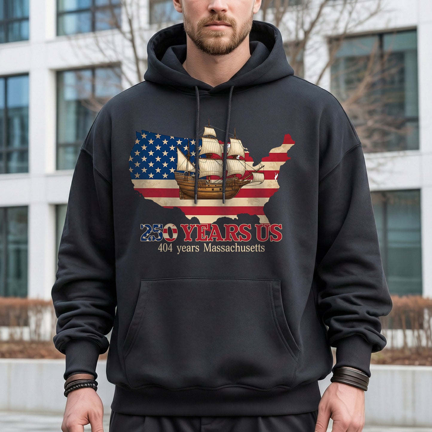 USA Map Flag Mayflower: Massachusetts – State Pride – Unisex Tshirt Gildan / Tshirt Comfort / V-neck/ Hoodie / Sweatshirt