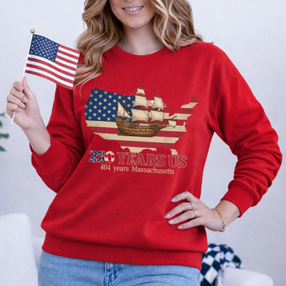 USA Map Flag Mayflower: Massachusetts – State Pride – Unisex Tshirt Gildan / Tshirt Comfort / V-neck/ Hoodie / Sweatshirt