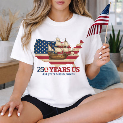 USA Map Flag Mayflower: Massachusetts – State Pride – Unisex Tshirt Gildan / Tshirt Comfort / V-neck/ Hoodie / Sweatshirt
