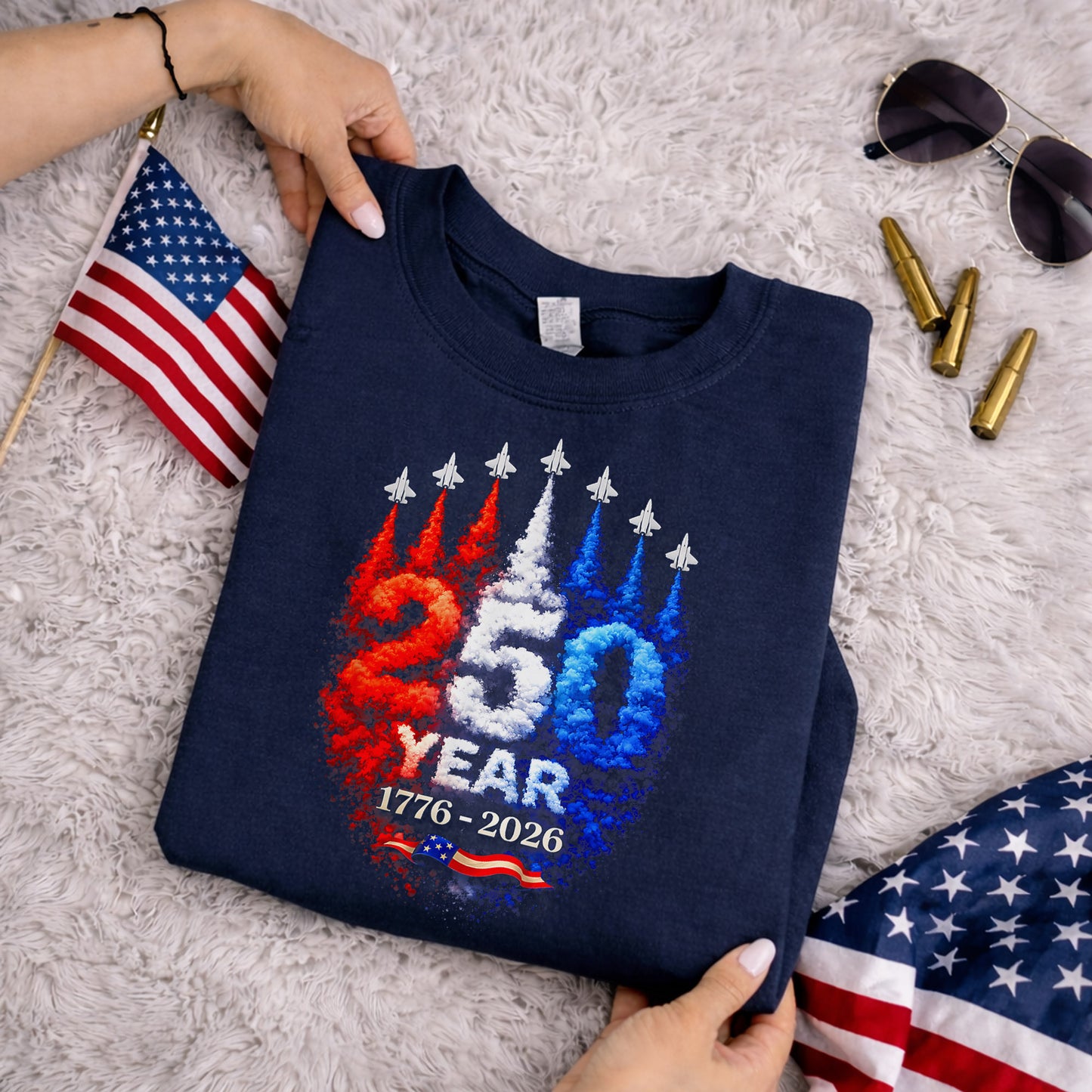 Air Force Style Jets Smoke 250 Years – America 250th Anniversary – Unisex Tshirt Gildan / Tshirt Comfort / V-neck/ Hoodie / Sweatshirt