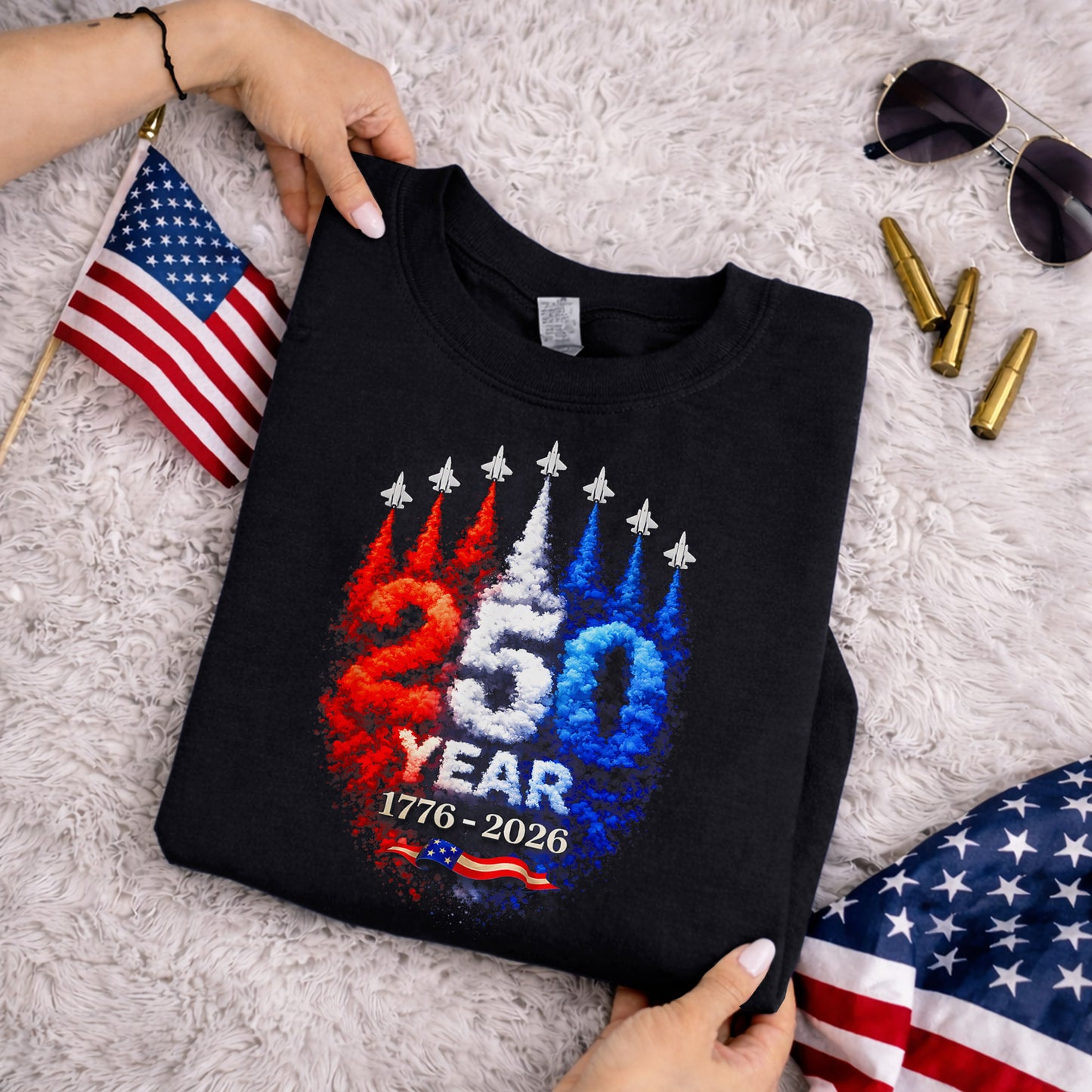 Air Force Style Jets Smoke 250 Years – America 250th Anniversary – Unisex Tshirt Gildan / Tshirt Comfort / V-neck/ Hoodie / Sweatshirt