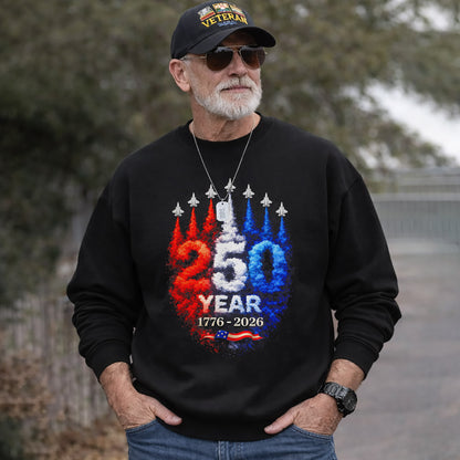 Air Force Style Jets Smoke 250 Years – America 250th Anniversary – Unisex Tshirt Gildan / Tshirt Comfort / V-neck/ Hoodie / Sweatshirt