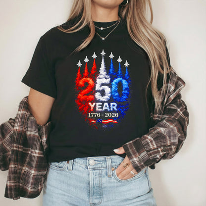 Air Force Style Jets Smoke 250 Years – America 250th Anniversary – Unisex Tshirt Gildan / Tshirt Comfort / V-neck/ Hoodie / Sweatshirt