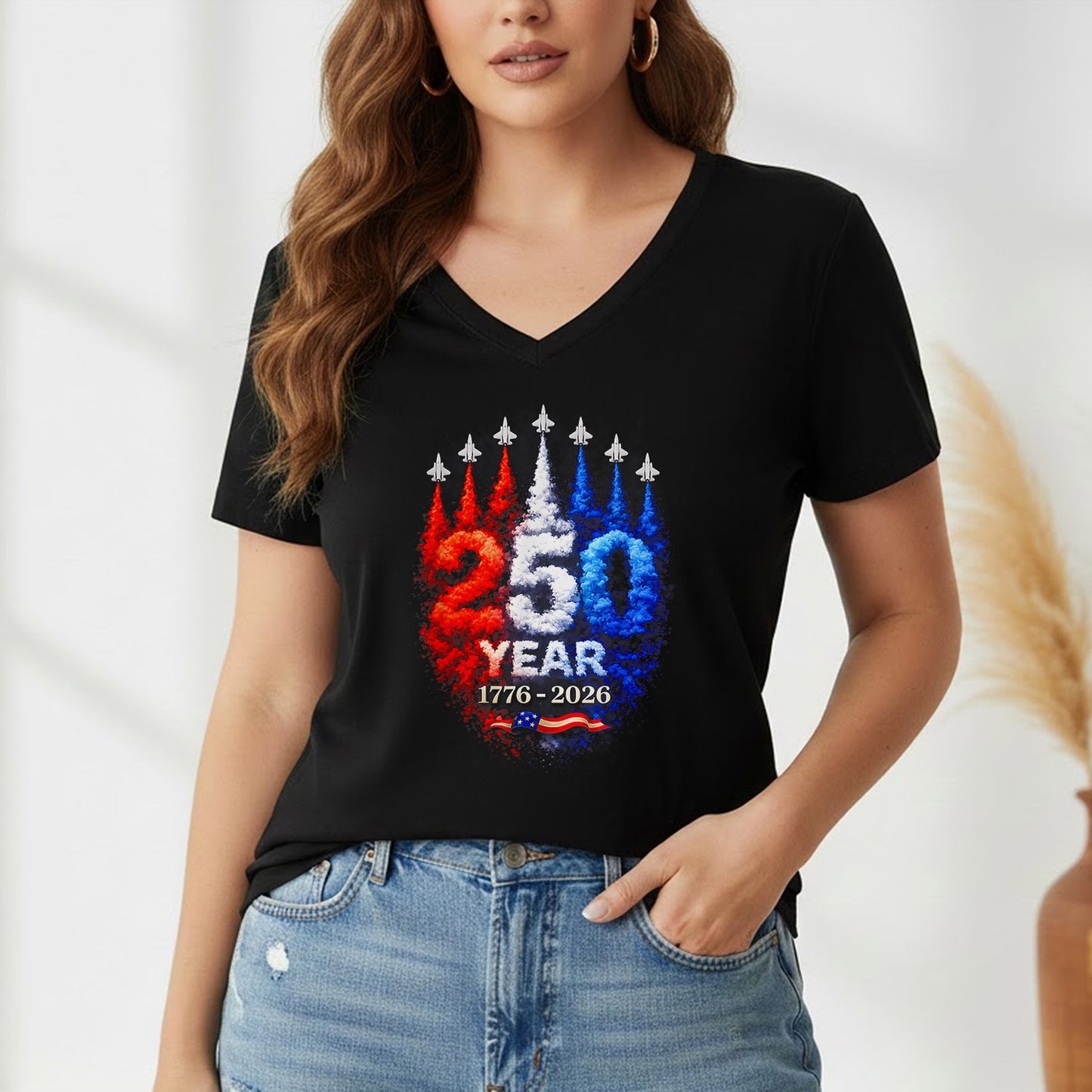 Air Force Style Jets Smoke 250 Years – America 250th Anniversary – Unisex Tshirt Gildan / Tshirt Comfort / V-neck/ Hoodie / Sweatshirt
