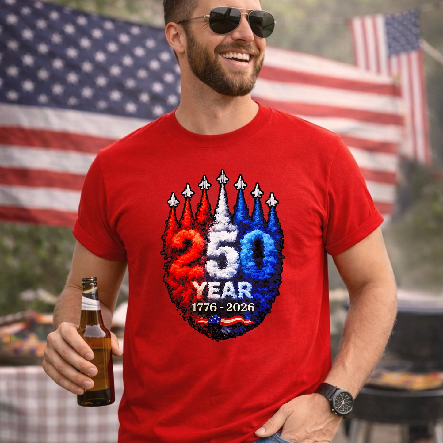 Air Force Style Jets Smoke 250 Years – America 250th Anniversary – Unisex Tshirt Gildan / Tshirt Comfort / V-neck/ Hoodie / Sweatshirt
