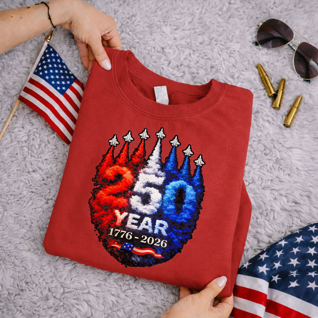 Air Force Style Jets Smoke 250 Years – America 250th Anniversary – Unisex Tshirt Gildan / Tshirt Comfort / V-neck/ Hoodie / Sweatshirt