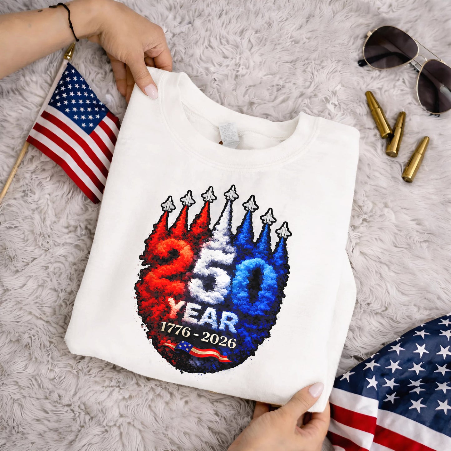 Air Force Style Jets Smoke 250 Years – America 250th Anniversary – Unisex Tshirt Gildan / Tshirt Comfort / V-neck/ Hoodie / Sweatshirt