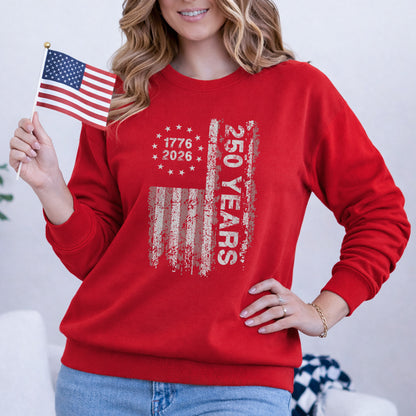 1776–2026 Patriotic Flag 250th Anniversary – Faith & Freedom – Unisex Tshirt Gildan / Tshirt Comfort / V-neck/ Hoodie / Sweatshirt