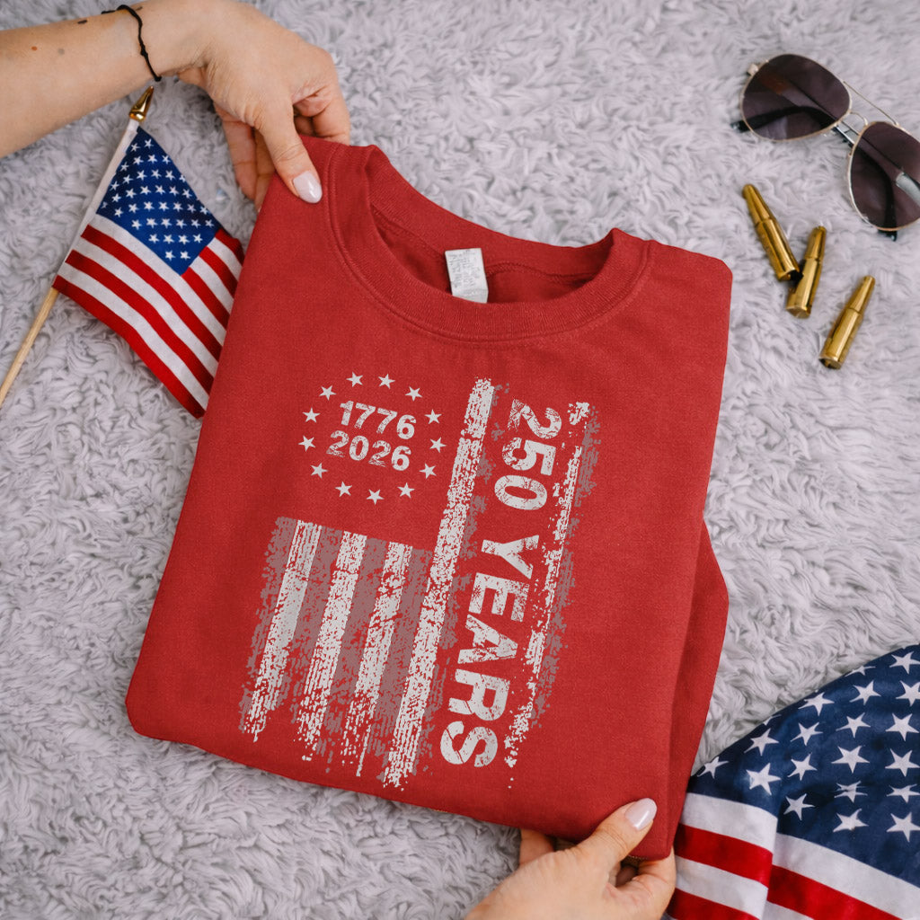 1776–2026 Patriotic Flag 250th Anniversary – Faith & Freedom – Unisex Tshirt Gildan / Tshirt Comfort / V-neck/ Hoodie / Sweatshirt