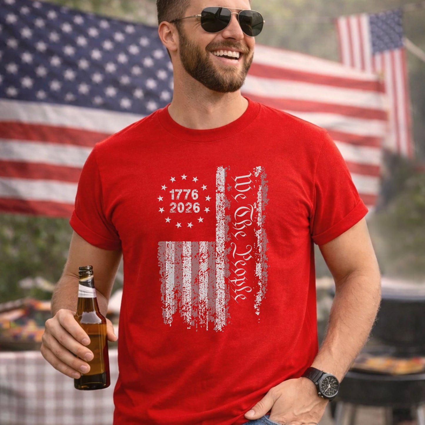 1776-2026 American Flag We The People – American 250th Anniversary – Unisex Tshirt Gildan / Tshirt Comfort / V-neck/ Hoodie / Sweatshirt