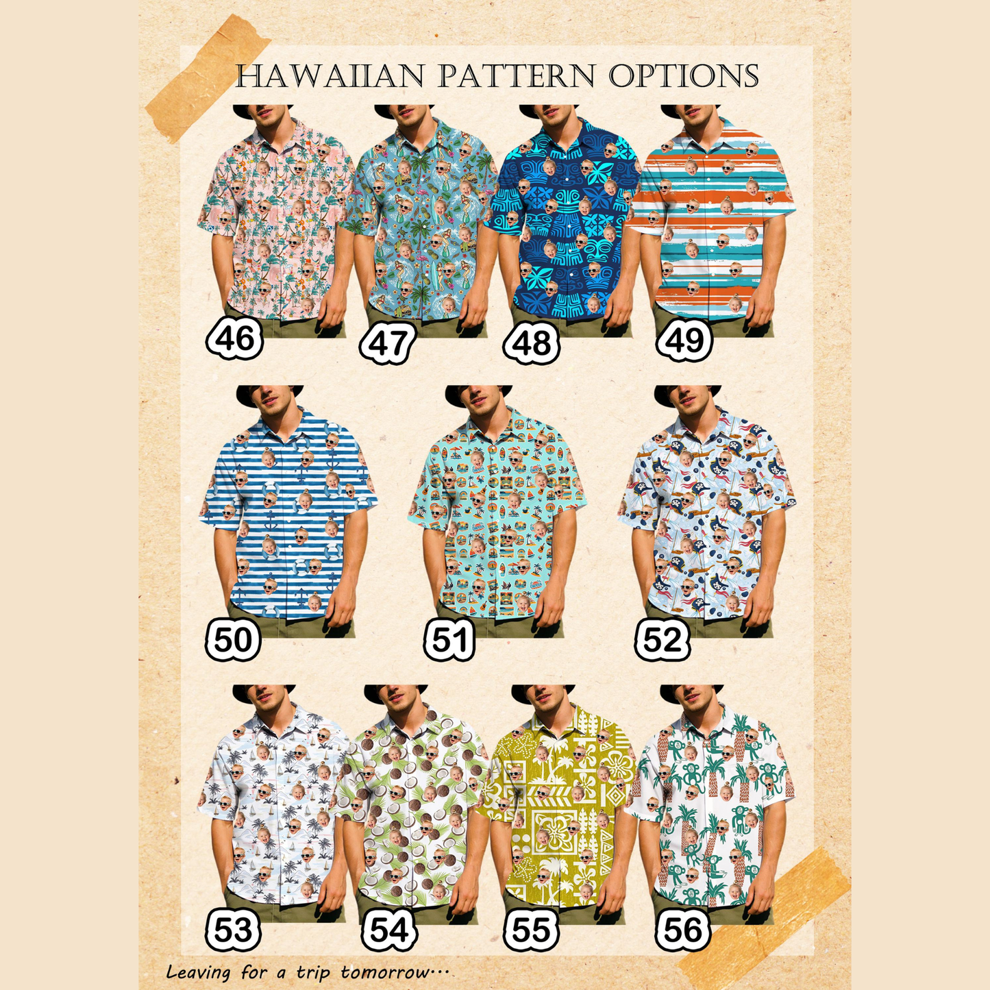 Personalized Photo Hawaiian Shirt, Custom Face Aloha Shirt, Matching Family Beach Vacation