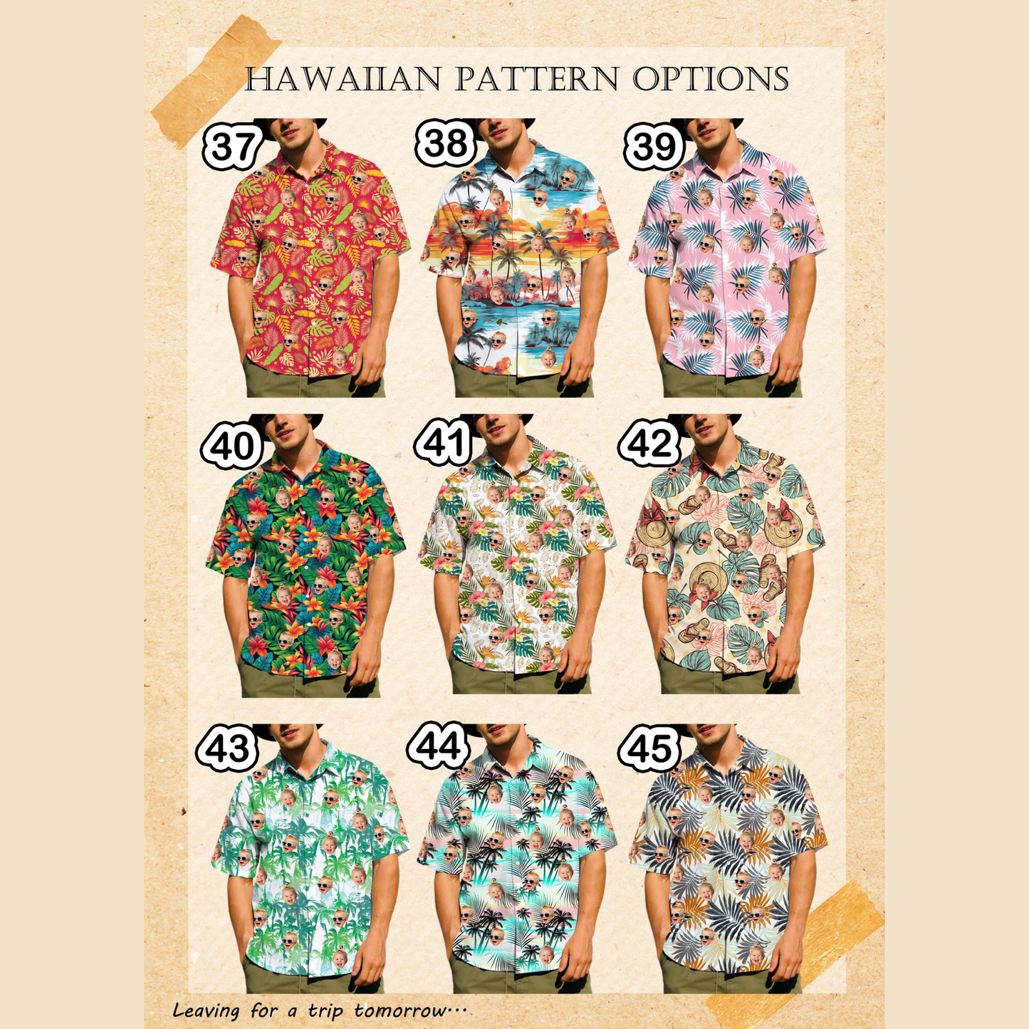 Personalized Photo Hawaiian Shirt, Custom Face Aloha Shirt, Matching Family Beach Vacation