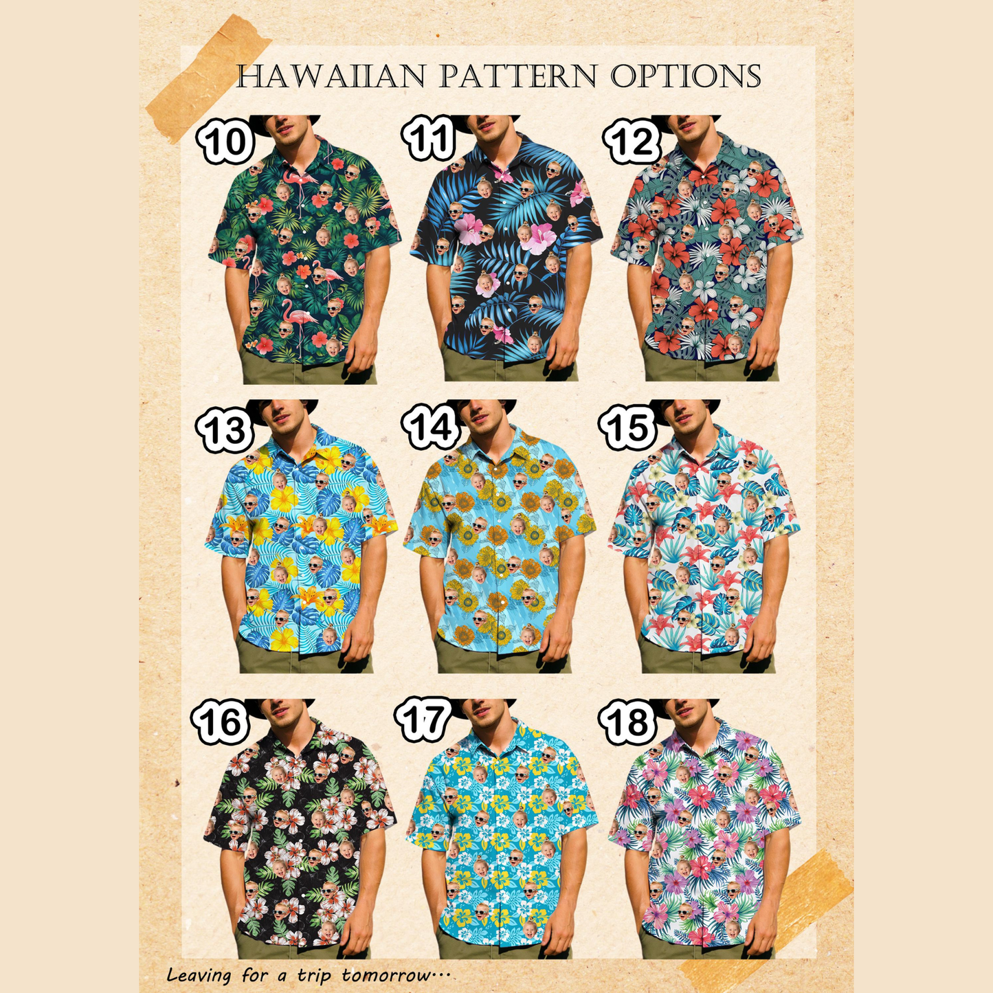 Personalized Photo Hawaiian Shirt, Custom Face Aloha Shirt, Matching Family Beach Vacation